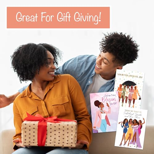 African American Greeting Cards Assortment Box – 18 Cards with Envelopes, Birthday, Friendship & Thank You Notes – Gift for Women - style: Assortment 860