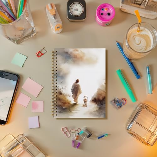 Jesus Leaves The 99 Sheep Christian Bible Religious Inspirational Spiral Notebook Journal,Christian Jesus Church Prayer Notebook Gift for Women Girls, 5.5 x 8.3 Inches - color: 03Child