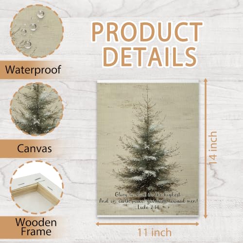 KSDUT Christian Christmas Pine Tree Framed Wall Art 11x14 Inch - color: Christmas-15