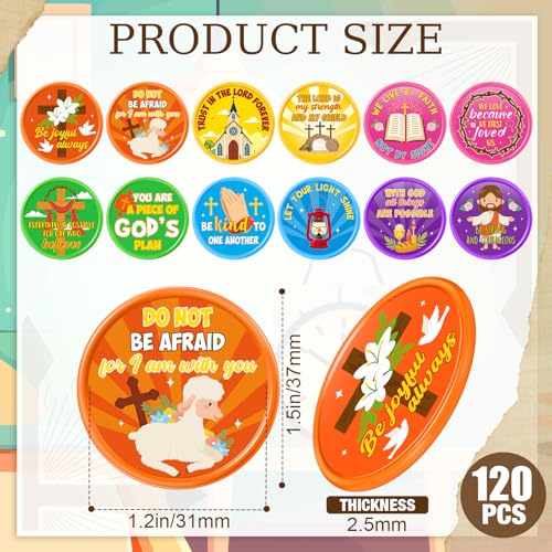 Eersida 120 Pcs Christian Coins Bulk Bible Verse Jesus Tokens, Novel - style: Novel