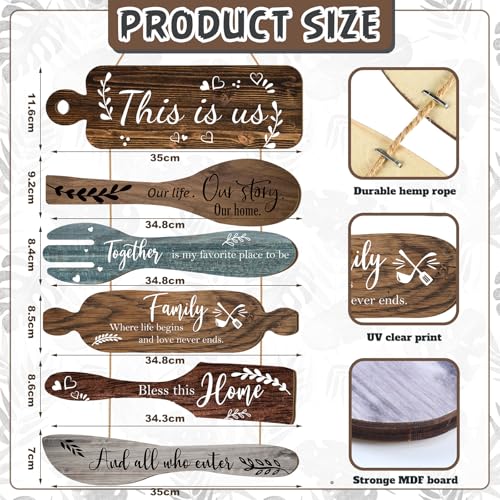 Geetery 6 Pcs Bless This Home Wood Sign This Is Us Wall Decor, Multicolor - color: Multicolored, style: This is Us