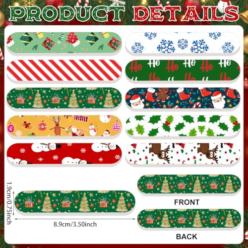 50 Pack Christmas Mini Nail Files Gifts Bulk Christmas Emery Boards - style: Colorful Classic