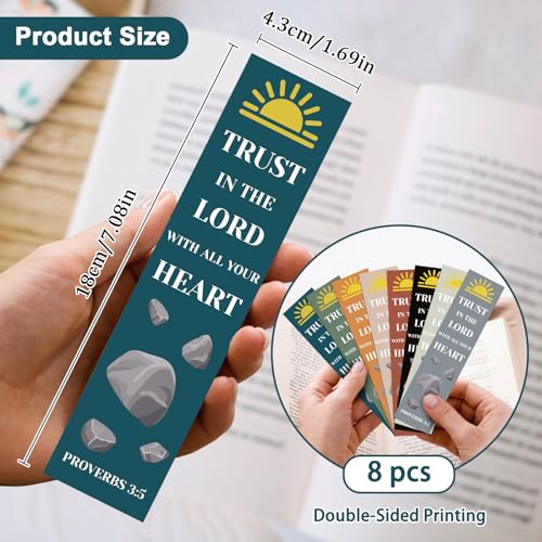 8 Pcs Bible Verse Bookmarks Inspirational Christian Gift for Women Page Markers Book Markers Set for Kids Religious Motivational Gifts for Daughter Son Faith Bookworm Book Club Reading Lovers Gift