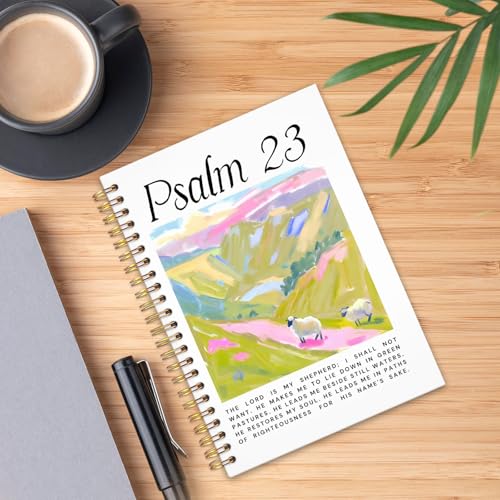 UTELKA Christian Notebook, Church Prayer Journal Spiral Notebook - color: Psalm 23 Bible