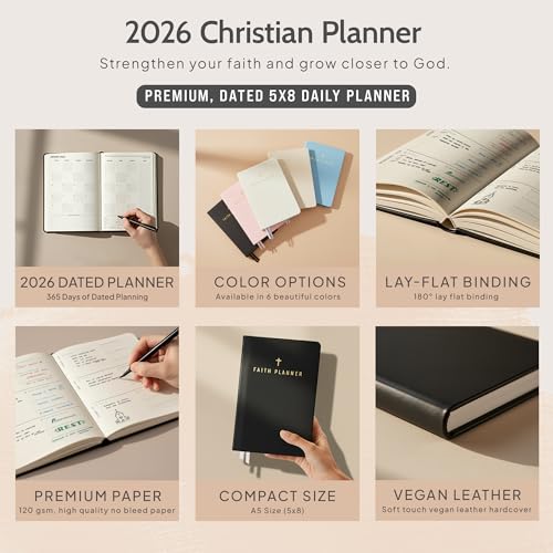 2026 Christian Planner & Prayer Journal | Strengthen Your Relationship with God and Better Navigate His Path for You | Daily Planner w/Bible Verses, Prayer Prompts, & Habit Tracking (Pink) - color: Pink