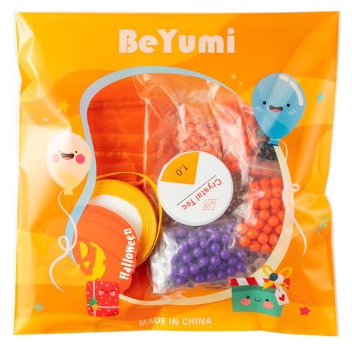 BeYumi Halloween Bracelet Craft Kit - 24 Pack Boo Letter Beads Craft Gift - style: BOO