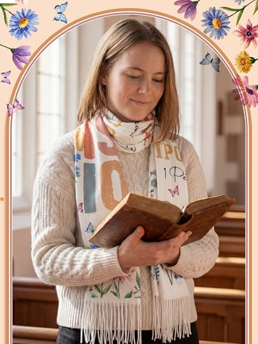 FuWeave Prayer Shawl for Women Christian Floral Scripture - style: Modern