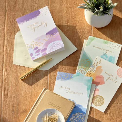 Hallmark Bulk Sympathy Cards, Assorted 16-Pack (Abstract Watercolor)