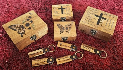JB&C Premium Women's Rustic Brown Wooden Rosary Box, 4.75 x 5.75 x 2.5 inches, Hinged Latch, Thanksgiving Occasion, Jewelry Box - size: 5.75" x 4.75" x 2.5"