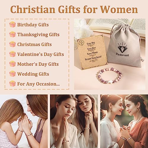 Christian Grandparents - Day Gifts for Women, Religious Cross Bracelet - color: Every-Pink