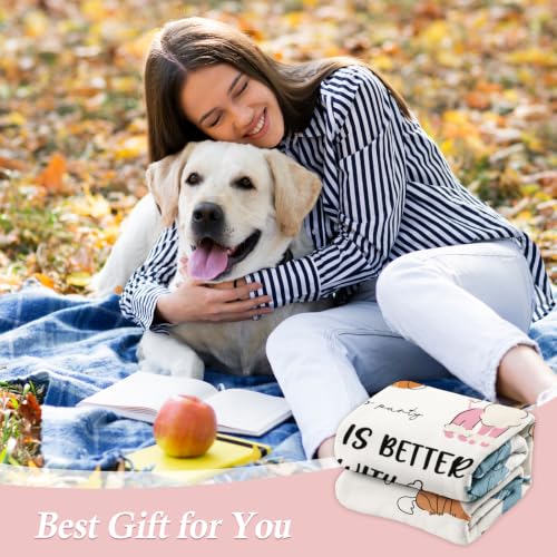 Dog Lovers Gifts for Women, Flannel Soft Dog Mom Blanket Decor, 50" x 60" - color: Dog Lovers