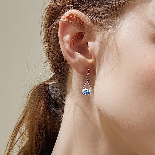AOBOCO Mustard Seed Earrings for Women Sterling Silver Mountain Cross Earrings Dangle Christian Religion Jewelry Mothers Day Birthday for Mom Wife Friends - style: Teardrop Mountain Earrings