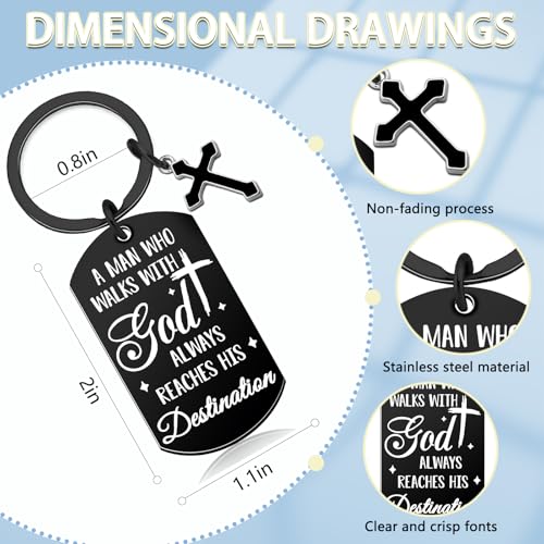 Christian Keychain for Men Bible Verse Cross Keychains Christian Gifts