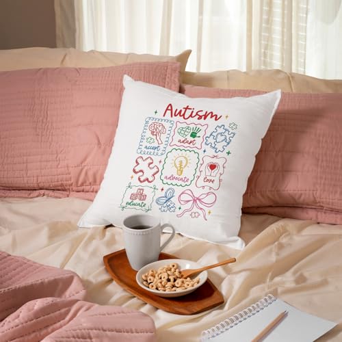 QIYUHOY Autism Awareness Mental Health Throw Pillow Covers, 18x18 Inch - color: 010-motivational