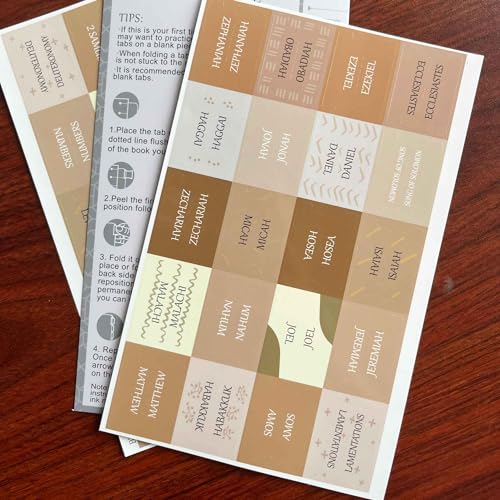 Laminated Bible Tabs, Reposition Large Print Stickers, Easy to Read and Apply Bible Tabs for Women and Man (Coffee Style) - color: Coffee Style