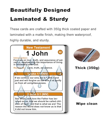 Bible 66 Books Flash Cards: 330 Popular Verses & Essential Information About Each Book