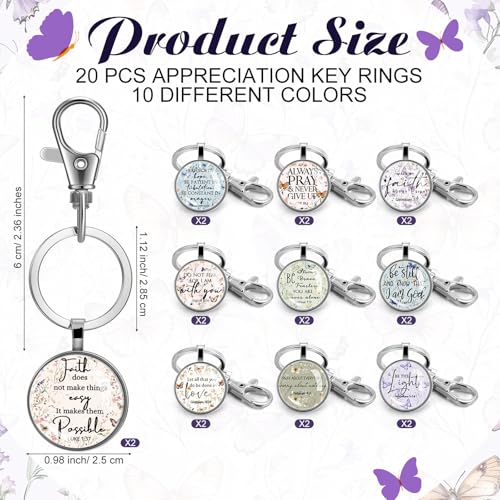 Fumete Christian Keychain Bulk for Wowen Men - style: Butterfly Wildflower