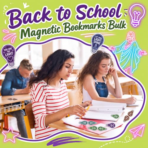 Eaasty 60 Pcs Vbs Light Bulb Magnetic Bookmarks for Illumination Themed - style: Jesus Neon Bulb