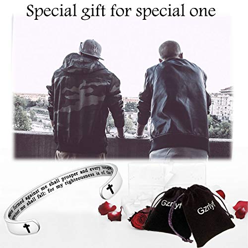 Gzrlyf Isaiah 54:17 Bracelet No Weapon Formed Against Me Shall Prosper Bracelet Religious Gifts - style: Cuff,Religious