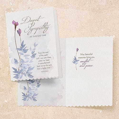 Faithfully Yours Designer Greetings Floral Sympathy Boxed Card 12 Pack