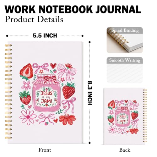 Cute Jesus Christian Notebook Strawberry Journal for Women Teen Girls - color: Strawberry Jam Jesus