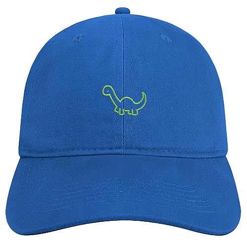 Trendy Apparel Shop Dinosaurs Embroidered Cap Premium Cotton Dad Hat - color: New Royal