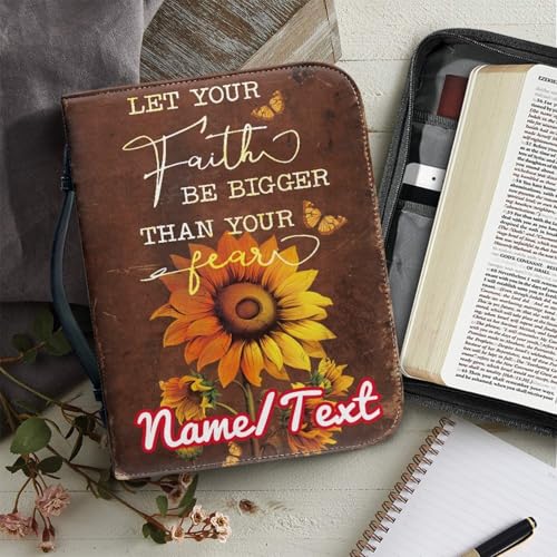 Bible Covers for Women Waterproof Bible Holder Case for Man Portable Bible Protector PU Leather Bible Organizer Bag Large Size - Customizable - color: Custom-2, size: 2XL