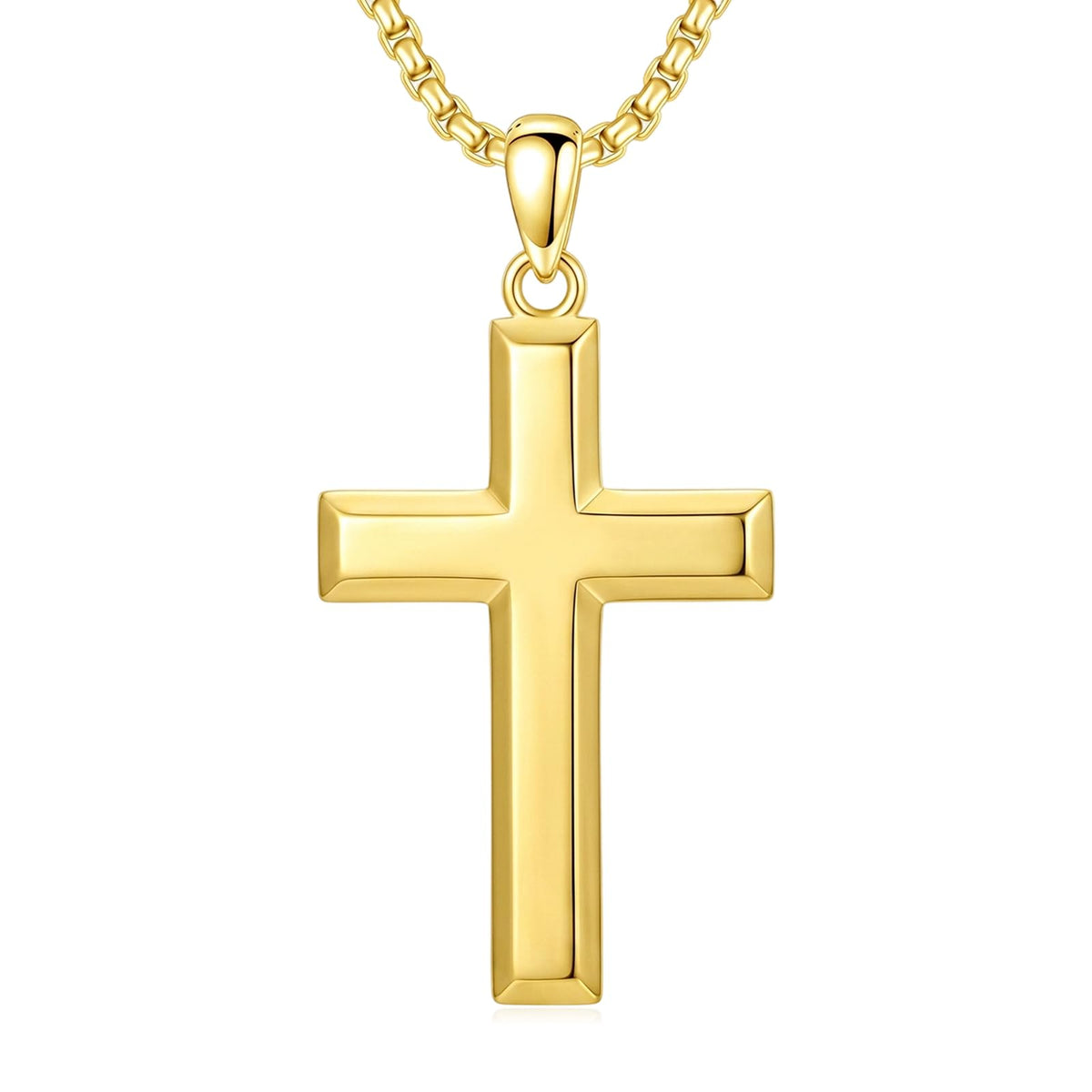 14K Gold Plated Cross Pendant Necklace Christian Jewelry Religious Gift - color: A08-Cross Gold