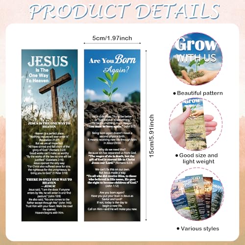 120 Pcs Christian Paper Bookmarks, Religious Gospel Tracts Card for Evangelism, Bible Verse Salvation Scripture Bookmarks Bulk for Women Man Church & Office Supplies Book Lovers Gift - color: Gospel
