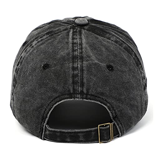 Cross Embroidery Baseball Cap,Adjustable Structured Dad Hat for Men Women Sun Hat - color: Black Washed