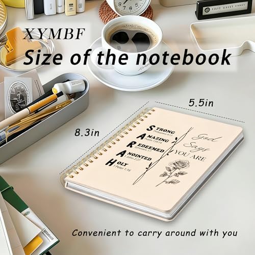 Inspirational Christian Notebook Journal, Positive Affirmation Bible Verse Notebooks for Work, God Says You Are Religious Journal, Hardcover Spiral Notebook 5.5x8.3 Inch - color: Color-1
