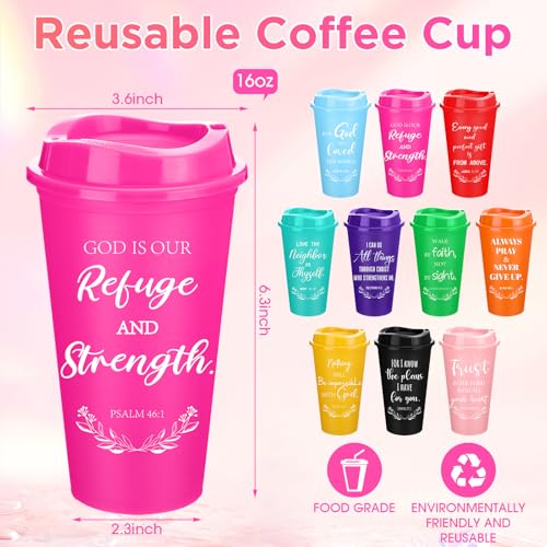 Skylety 20 Pack Christian Gifts Bulk 16oz Bible Verse Tumbler with Lids - color: Rainbow Color