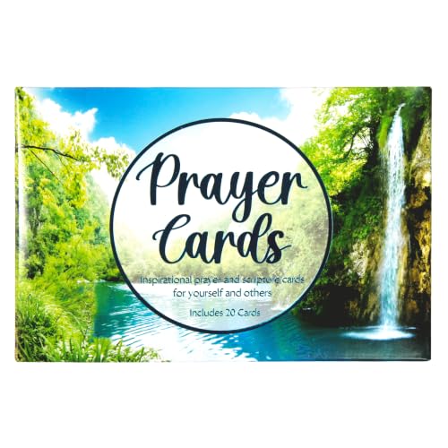CrownJewlz Christian Bible Verse Prayer Cards, Waterfall & Blue Botanicals - style: Waterfall & Blue Botanicals