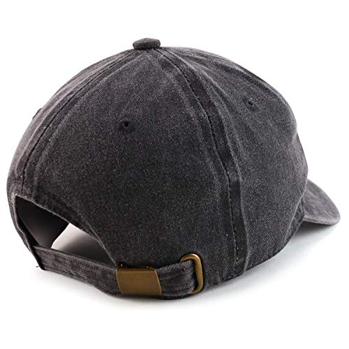 Trendy Apparel Shop Dad Embroidered Pigment Dyed Low Profile Cotton Cap - color: Black