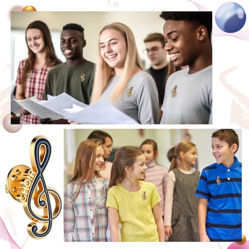 Knitgrip Award Lapel Pins Bulk Academic Recognition Enamel Pins Honors Gift for Student Office Government Club Members - style: Chorus