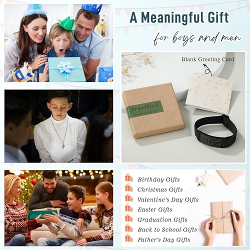 AryaHozel American Flag Cross Bracelet, Christian Gifts for Men Boys - style: Joshua 1:9