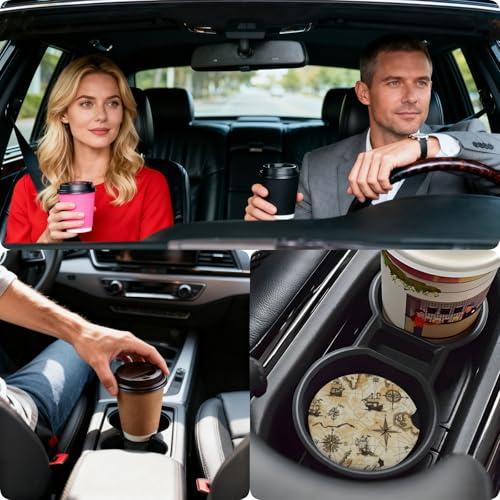 Ceramic Car Cup Coasters 2PCS - Sailing - color: Sailing