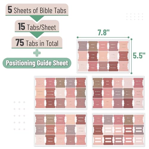 Mr. Pen- Bible Tabs, 75 pcs, Earthy Brown, Gold Foil Lettering - color: Earthy Brown
