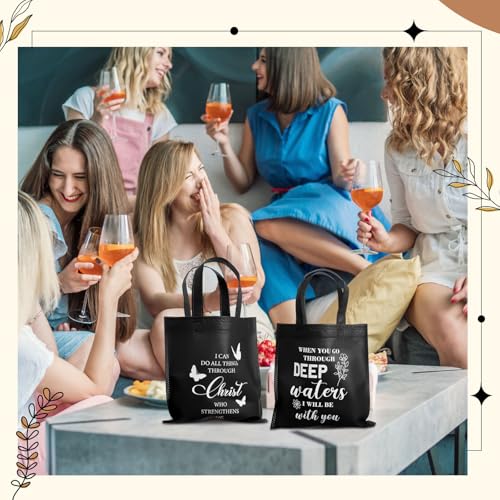 Sweetude 48 Pcs Christian Gift Bags Bulk, Bible Verse Gift Bags for Women - color: Black, style: Bible