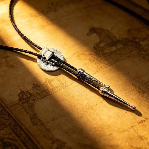 Fashionable Cross Bolo Tie Multi-Color Cross Shield Necktie - color: Pink