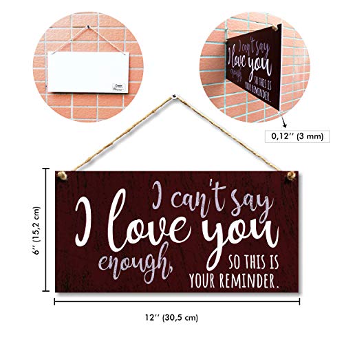 CARISPIBET I can't say I love you enough times | home decorative sign, lovely & adorable, house decoration accessories 6" x 12" - color: I Can't Say Love You Enough Times