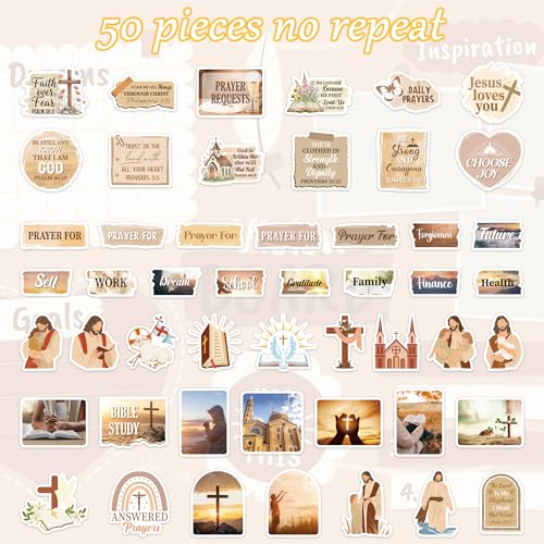 Christian Prayer Board Stickers, Jesus Decals for Vision Boards - color: Christian Jesus