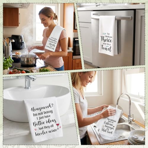 R HORSE 5 Pack Funny Adult Sarcasm Kitchen Dish Towels - color: Funny Sarcasm