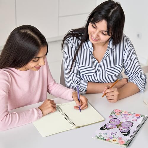 Xqumoi 2Pack A5 Floral Cross Butterfly Religious Spiral Notebooks - God Says You Are Bible Verse Ruled Journal Writing Hardcover Notebooks Christian Christmas Gift Sunday School Supplies - style: B-Butterfly