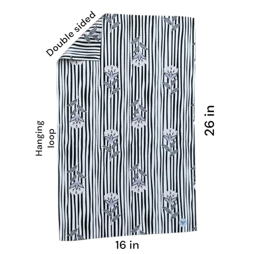 Kitchen Towels, Dish Towels for Kitchen, 3 Pc Kitchen Towel Set - color: Black/Gray