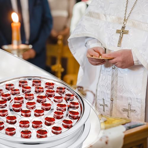 Zhehao 2 Pcs Communion Trays & Disposable Chalices Church Supplies, Silver - color: Silver
