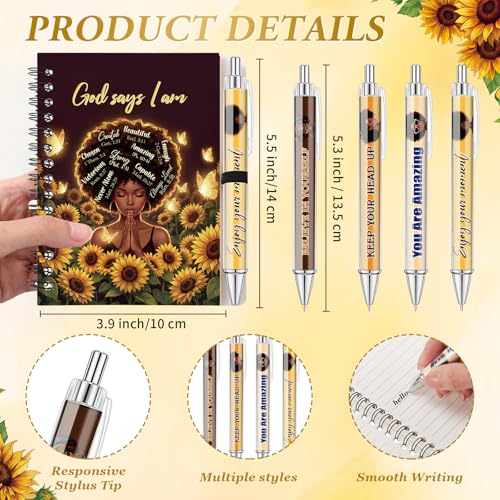Colarr 12 Sets Black Girls Journals and Pen Gifts African American Gifts - style: Brown Black Lady