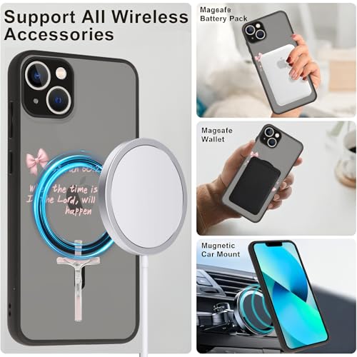 Magnetic Bible Verse Phone Case for iPhone 13 6.1",Compatible with MagSafe,Jesus Famous Quotes The Cross Pattern Aesthetic Design TPU Shockproof Protective Phone Cover for Girls Women - color: Cross, size: for iPhone 13
