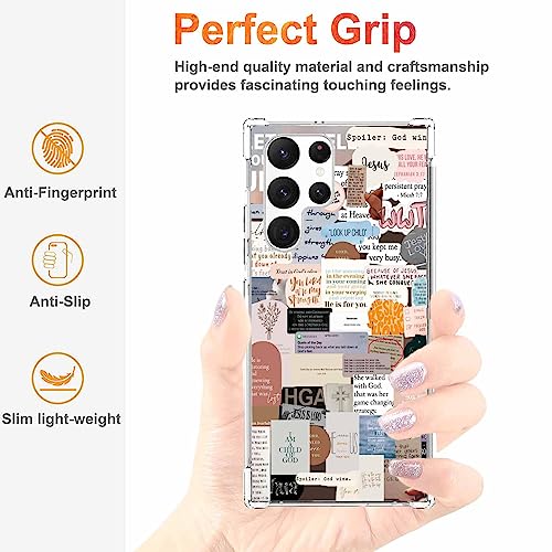 Christian Bible Verse Case for Samsung Galaxy S22 Ultra,Jesus Quote Collage,Soft TPU Full Cover for Galaxy S22 Ultra - color: Christian Bible Verse