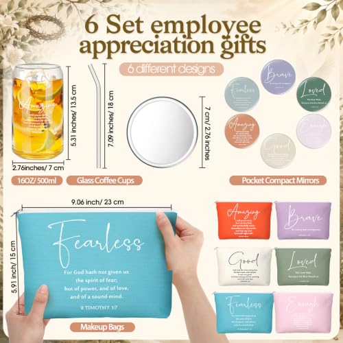 Fumete 6 Sets Christian Gift Sets Women Glass Cup, Verse, Vintage - color: Vintage, size: Verse